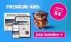 Anzeige für ein Hamburger Abendblatt Premium-Abo: Zeitung, Tablet und Smartphone zeigen die Titelseite. Eine Eule mit Brille blickt nach vorn. Pinker Kreis "4 Wochen lesen für nur 8 €". Button "Jetzt bestellen".